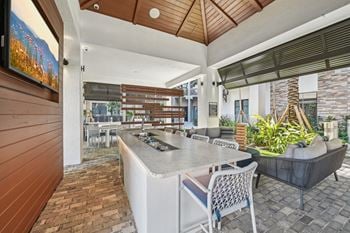 Courtyard & entertainment center